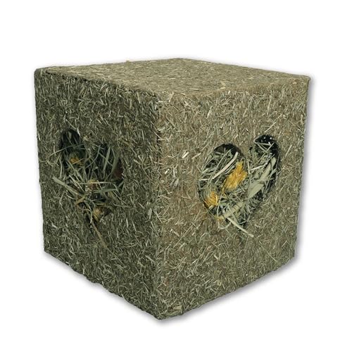 Rosewood Naturals I Love Hay Forage Cube Small Animal Treat and Gnaw Toy for Rabbits Guinea Pigs Chinchillas Degus Hamsters Gerbils Mice and Rats - Large