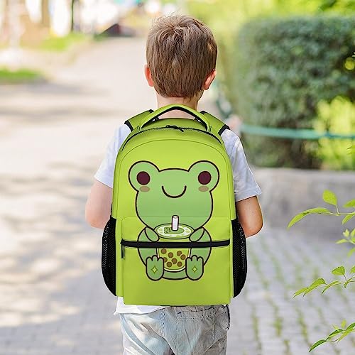 Frog Backpack for Girls Boys, 16 Inch Frog Theme Bookbag with Adjustable Straps, Durable, Lightweight, School Bag with Large Capacity2