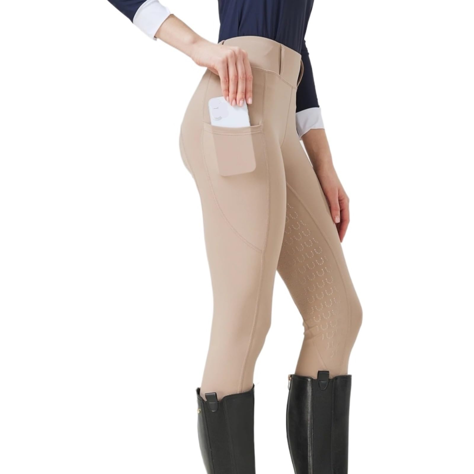 Pantaloni da Equitazione Primaverili ed Estivi Donna, in Maglia, Elasticizzati, Aderenti, in Silicone, Traspiranti per L'equitazione,L'addestramento