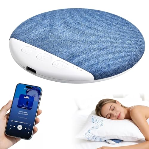 Pipihome Altavoz de Almohada, Mini Altavoz Bluetooth Portatil con Ruido Blanco & Minutero, Conducción ósea Debajo de Altavoces Bluetooth para Dormir, Pillow Speaker para Quienes Duermen de Lado (C)