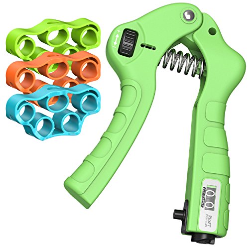 SGM Hand Grip Strengthener, Adjustable Forearm Hand Gripper, Finger Exerciser, Finger Stretcher, Hand Strength Grips, Perfect for Arthritis Carpal Tunnel Exercise Guitar Rock Climbing [4 Pack]