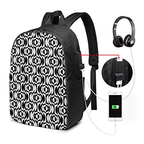 SNFDFS Mochila Bolsas con Puerto USB 15,6 Pulgadas, Moda Mochila De Viaje...