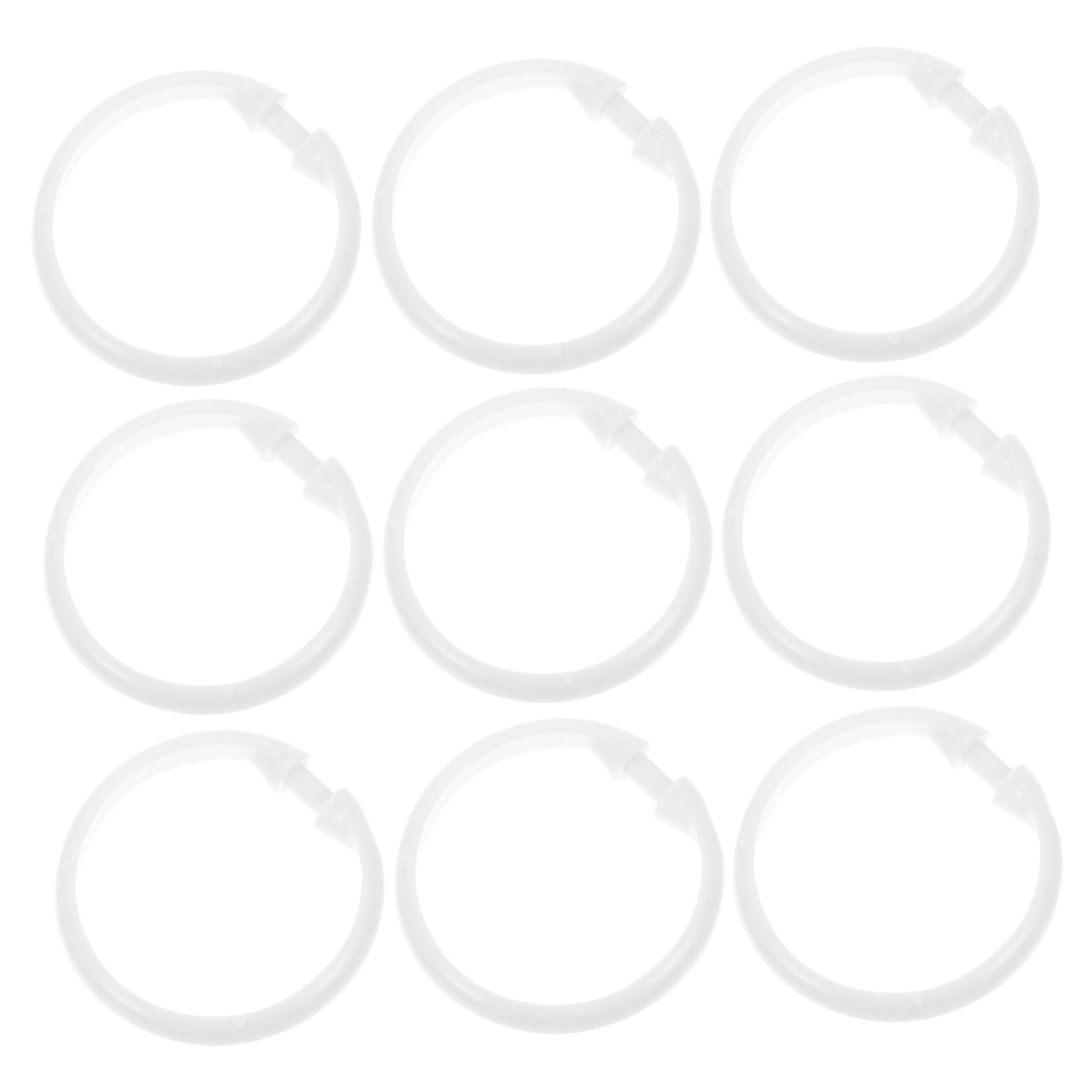 Unomor 12Pcs Large Shower Curtain Rings Rustproof Plastic Glide Hooks for Smooth Action Bathroom Changing Easy Installation White Hangers for Curtains