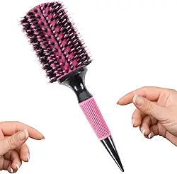 Escova Madeira Premium Pente Profissional Antiestático e Resistente ao Calor para Cabelos Cacheados (Rosa)