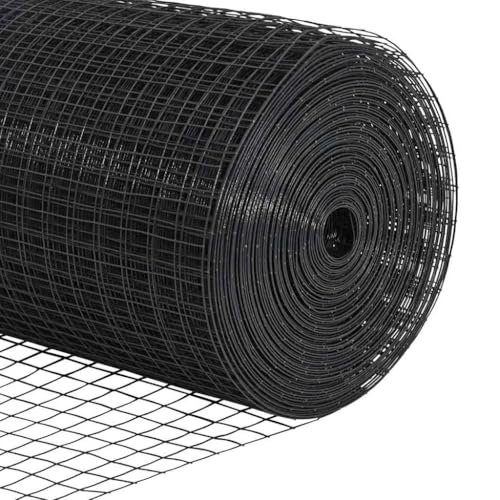 Geschweißter Drahtzaun Grau 1.6x25m, robuster Stahlzaun mit rechteckigem Muster, langlebige Einzäunung für Garten und Terrasse, einfache Montage, vielseitig einsetzbar