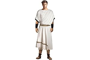 Greek Toga Costume for Men Halloween with Wristband Adult
