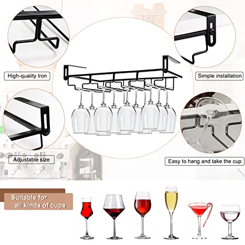 Auhoky 2Pcs Adjustable Wine Glass Rack Under Cabinet thumb #3