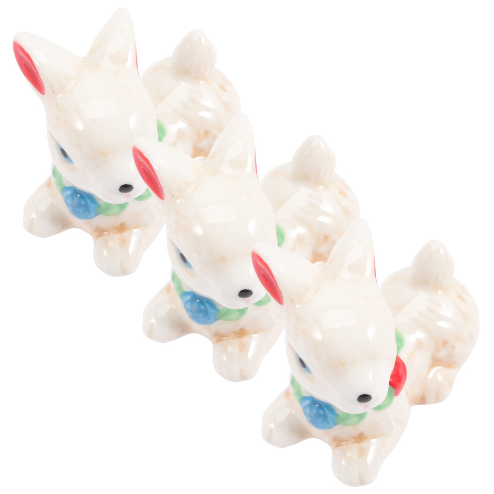 STOBAZA 9 Pz Ornamento Di Coniglio Piccola Statuina Scultura Di Coniglietto Statua Del Coniglio Di Pasqua Statua Del Coniglietto Di Pasqua Topper Cupcake Ceramica Colorful