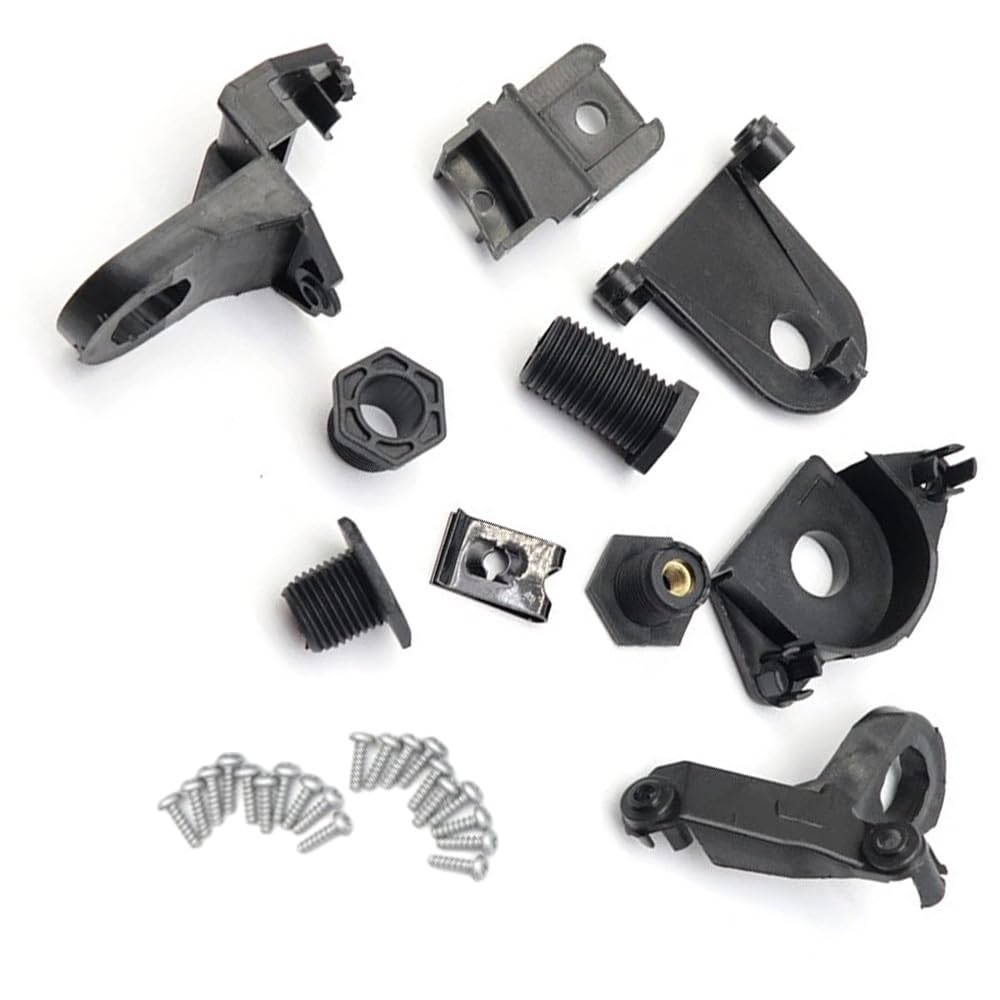 Kit de reparación de faros delanteros izquierdo y derecho Riloer, soporte de montaje, clip de repuesto negro, compatible con SEAT Leon 2013-2020 5F0998225 5F0998226