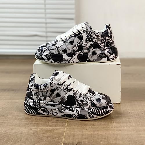 Breathable Low-top Lace-up Graffiti Running Shoes for Men Women - Ideal for Gym, Tennis, Walking, and Fashion3