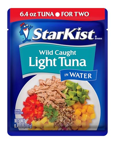 StarKist Light Tuna in Water Pouch (6.4 oz - 1 Pack) Ready to Eat, Wild Caught, High Protein Shelf Stable Seafood, Gluten Free, Soy Free, No Draining for Salads and Sandwiches
