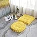 Tekaopuer Coussins de chaise ronds et carrés respirants, épais, épis de maïs, tatami, chaise de bureau, coussin doux pour décoration de sol (carré 50 x 50 cm, jaune), square 50*50cm