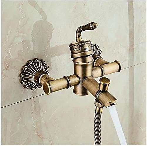 Robinets de douche durables en cuivre antique avec douchette à main - 5