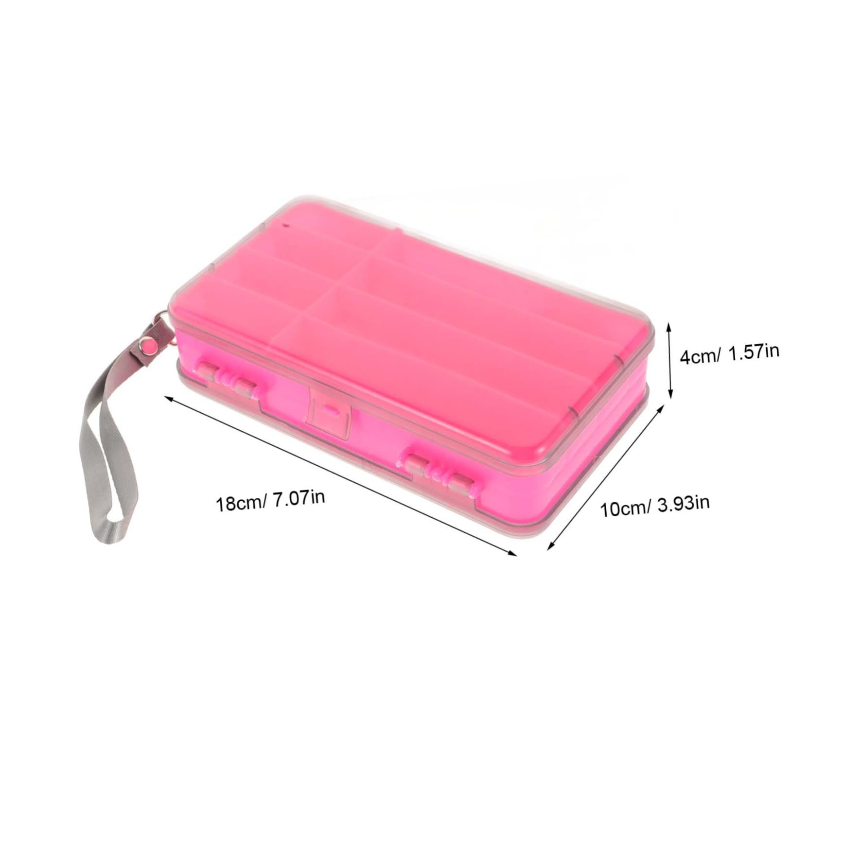 WOONEKY Double Sided Fishing Lure Box Splashproof Tackle Storage Organizer with Multiple Compartments Lightweight Plastic Bait Container for Outdoor