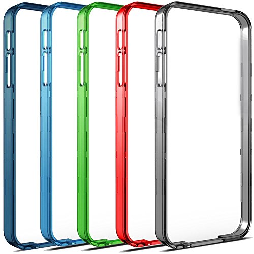 Alpatronix BX120 Additional & Extra Color Bumpers for iPhone 5 / 5S Battery Case - 5 Pack (Assorted Colors - Gray, Red, Green, Blue, Black)