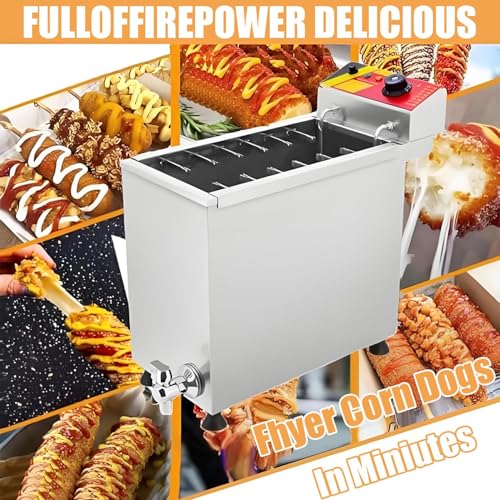 Máquina de corn dogs eléctrica de 25 litros con control térmico 3