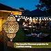 Hanging Solar Lanterns Outdoor Waterproof, Moroccan Solar Lanterns for Outside Garden Decor, Outdoor Hanging Lantern Gardening Gifts for Women Mom Grandma, Yard Patio Lawn Decorations