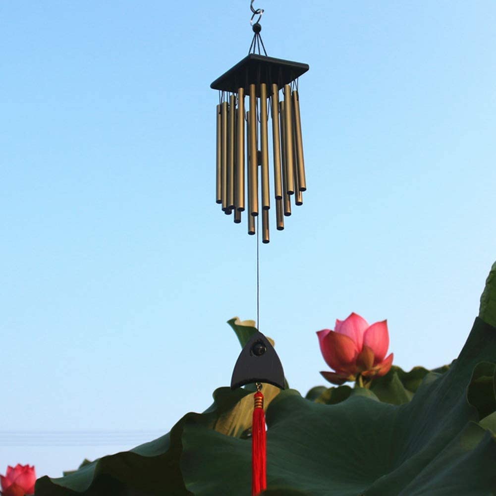 Campane a Vento per Esterno Sonaglio a Vento Tubo In Alluminio Da 66 Cm + Lega Di Campanelli Eolici Per Esterni Da Giardino, Campane Da Giardino, Campane A 16 Tubi In Rame Carillon a Vento per Interno
