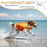 VIVAGLORY Sports Style Hundeschwimmweste, Rettungswesten Für Hunde Bootfahren, Auftrieb & Schwimmhilfe, Schwimmweste, M, Dunkelorange