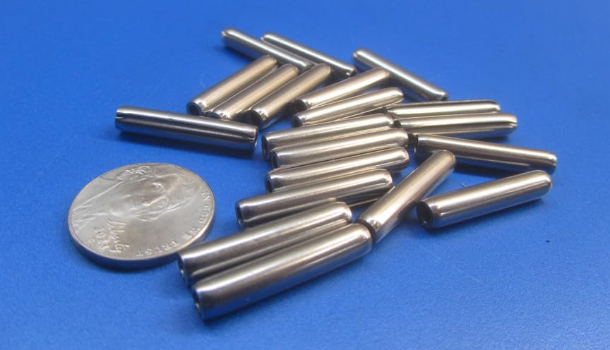 420 Stainless Steel Coiled Spring Pins, 3/16" Diameter x 1.00" Length, 20 pcs.