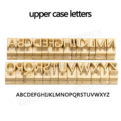 ZONEPACK Embossing Mold Copper Brass Stamping Flexible Letters Numbers Alphabets Symbols Characters DIY Gifts (Microsoft Elegant black with Wood Box)