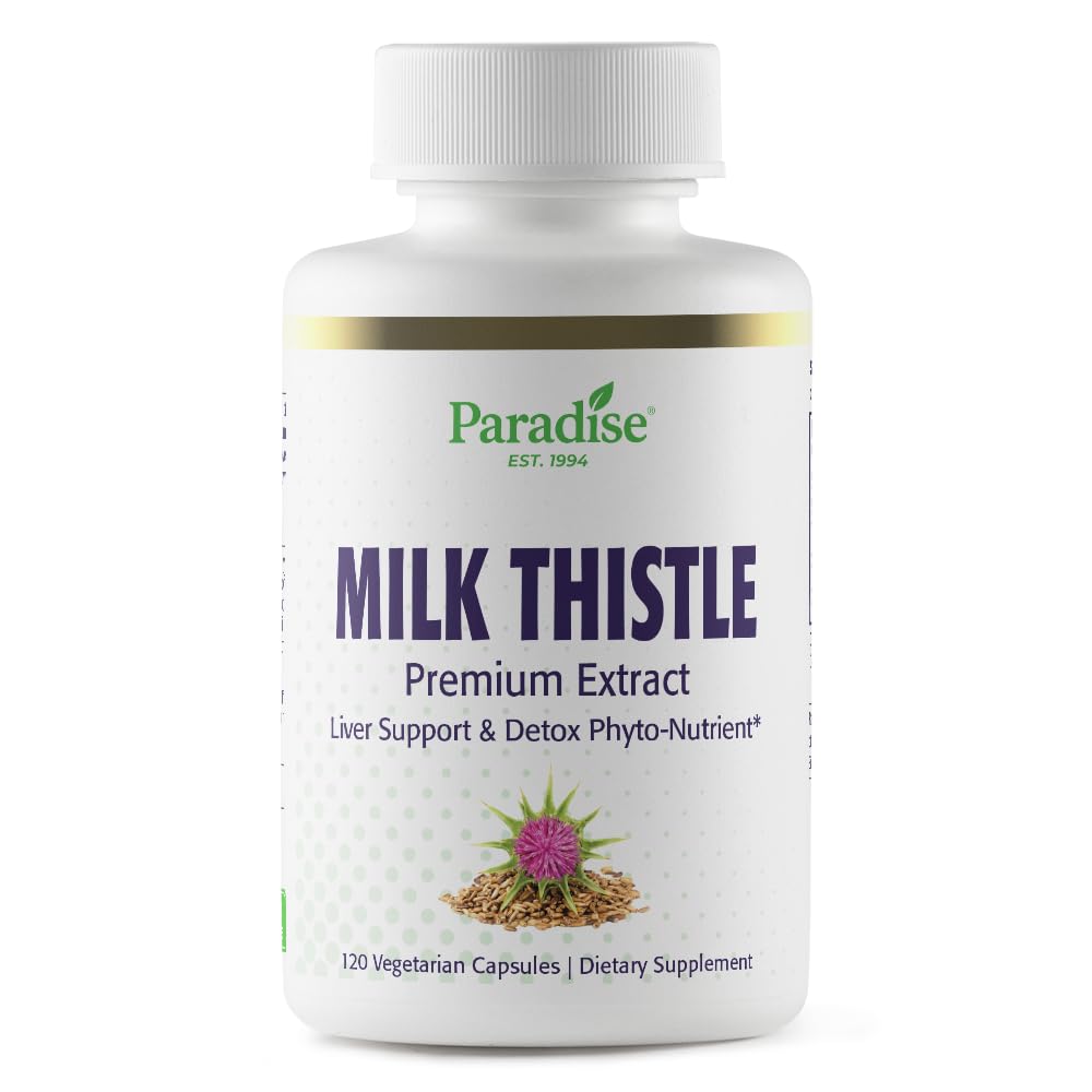 Paradise Herbs Milk Thistle Whole Spectrum Extract, 120 Capsules 120 Count (Pack of 1)