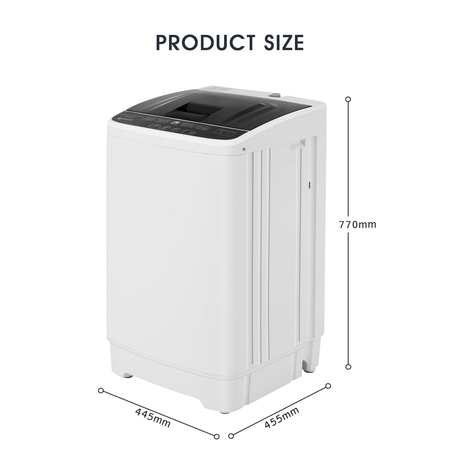 Fully Automatic Washing Machine 2 IN 1 with Drain Pump, 3.5 KG Washer & Spin Dryer For Dorms Apartments College Rooms Camping(8 Program, 6 Water Levels)[Energy Class A+] — view 2