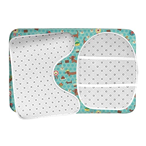 MBNGGAB Badematte + Konturmatte + Toilettendeckelbezug, Wurst Hund 3 Stück Badematte Set, mit rutschfester Klebeunterseite – Bild 7