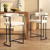 tabouret de bar moderne bois 【Cadre métallique durable】Construit avec une structure métallique robuste et incurvée dans une finition noire élégante, cette chaise de bar ajoute une touche de luxe moderne à n'importe quel espace. La construction en métal durable garantit des performances durables, même en cas d'utilisation quotidienne.