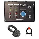 Ssl SSL-2 Desktop USB Type-C Audio Interface Bundle with Studio Monitor Headphone, MIDI Cable & XLR Cable