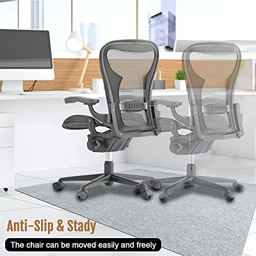 Office Chair Mat for Hardwood Floor 55\" x 35\" x 0.16\", Desk Chair Mat for Carpet Hard-Floor Desk Mat for Floor Protector Multipurpose for Desks, Office and Home (Light Gray)