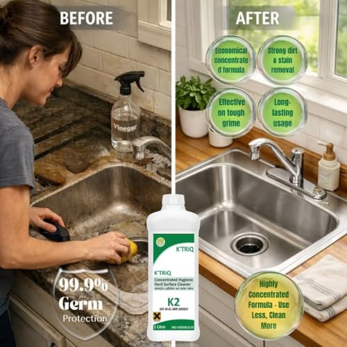 Image of K'TRiQ K2 Surface & Floor Cleaner Liquid 1 Litre - Aroma based Disinfectant and Restores Shiny Floors | Suitable for All Floor Cleaner Mops | Kills 99.9% Germs| India's #1 Industrial Floor Cleaner