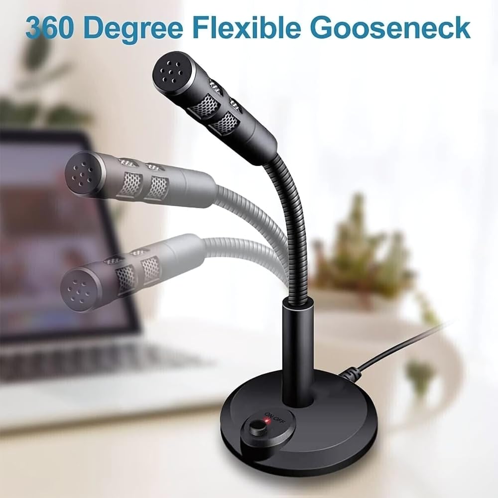 Drumstone Mikrofon komputerowy USB, Plug and Play, mikrofon do komputera stacjonarnego, laptopa, z przyciskiem wyciszania i wskaźnikiem LED, do przesyłania strumieniowego, podcastów, nagrywania, gier