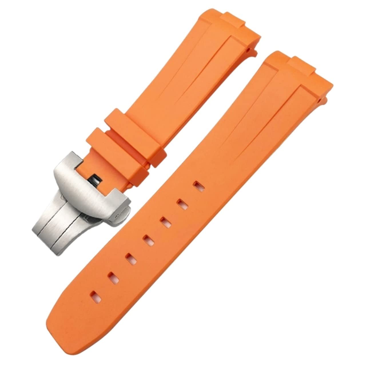 24 mm Nature Noire Nature Soft Silicone en Caoutchouc pour PAM00111 / 441 Bracelet étanche à Boucle