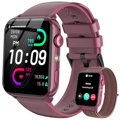 IOWODO Montre Connectée Femme Homme avec Appel Bluetooth, Notifications Réseaux Sociaux, Analyse...