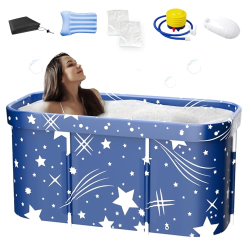 Bañera portátil para adultos, gran bañera plegable para adultos, ideal para baño de agua...