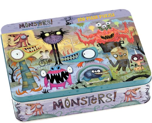 Mudpuppy Monsters 100 PC Puzzle Tin