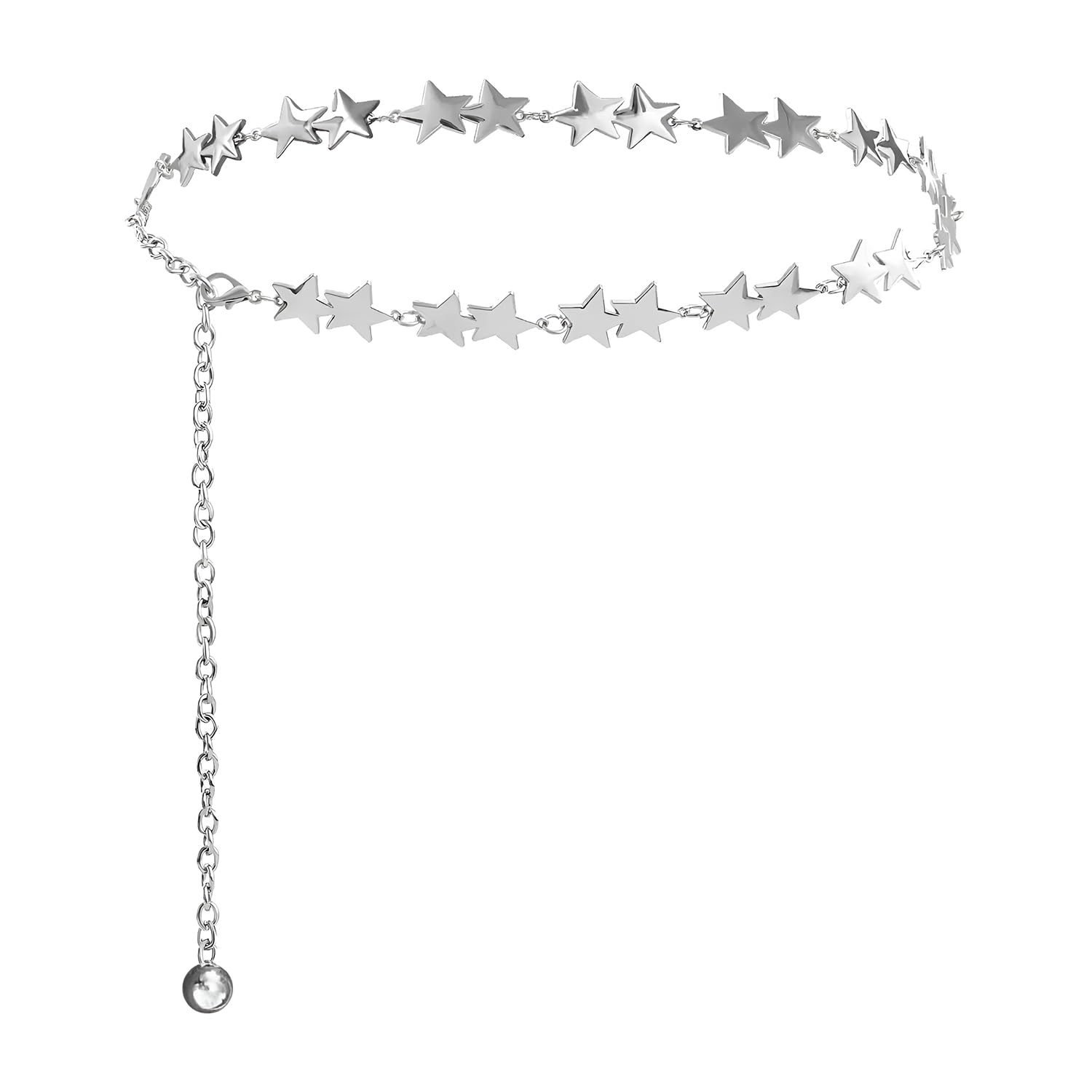 Cross-Border Star Silver Pendant Waist Chain Women's Retro Metal Waist Chain-image-14