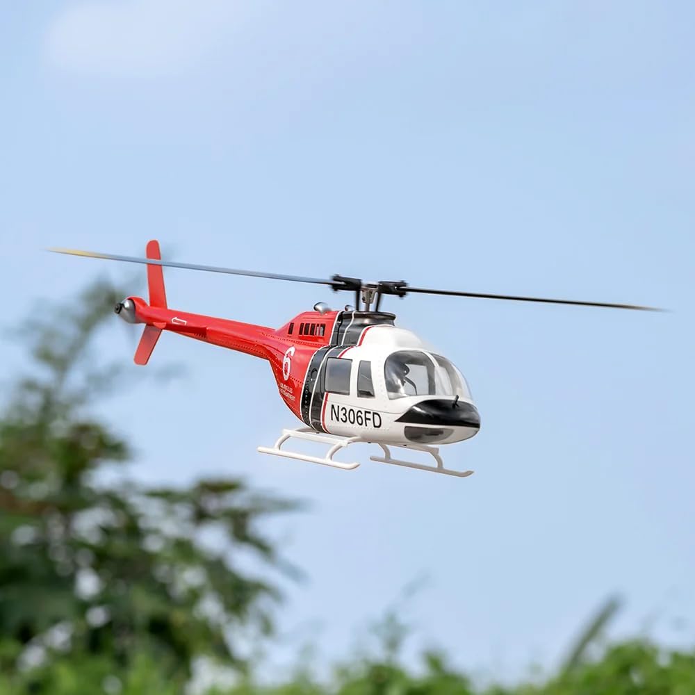 Helidirect FlyWing BELL-206 V3 Scale RC Helicopter RTF with 10CH RC Transmitter, 60A ESC & Brushless Motor - Remote Control Helicopter, RC Helicopter