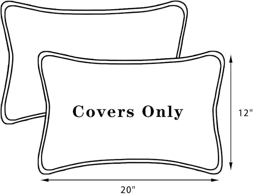 Miniatura 2 de Juego de 2 almohadas decorativas de madera para patio exterior e interior, repelente al agua, para patio, jardín (12 x 20 pulgadas, verde pavo real)