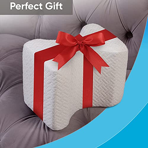 Knee Pillow For Side Sleepers - 100% Memory Foam Wedge Contour - Leg Pillows For Sleeping - Spacer Cushion For Spine Alignment, Back Pain, Pregnancy Support - Sciatica, Hip, Joint, Surgery Pain Relief #TOP7