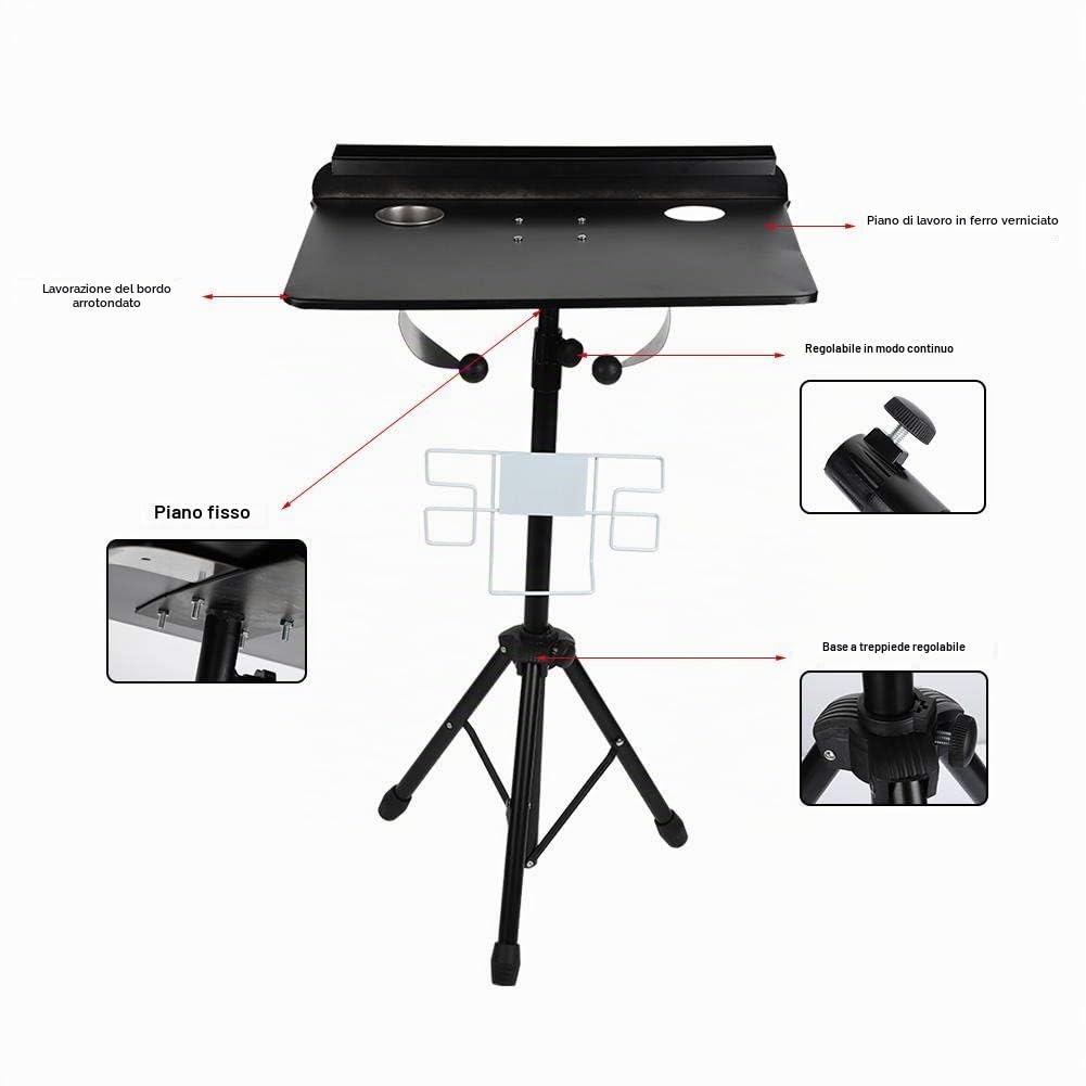Scrivania da lavoro per tatuaggi, scrivania da tavolo staccabile con base regolabile per treppiede per salone di tatuaggio, altezza regolabile: 61-106,9 cm