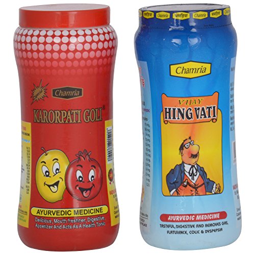 Image of CHAMRIA KARORPATI GOLI (ANARDANA GOLI) 200g + HING VATI 200g (2 PACKS OF CHURAN /PACHAK)