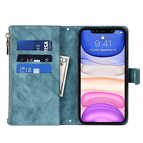 Jaorty Iphone 11 Phone Case Wallet For Women Men With Credit Card Holder, Iphone 11 Crossbody Case With Strap Shoulder Lanyard, Zipper Pocket Pu Leather Cases For Iphone 11,6.1 Inch Blue #TOP5