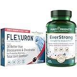 Purity Products Bundle - Flexuron Joint Formula + EverStrong Tablets - Flexuron - Krill Oil, Hyaluronic Acid + Astaxanthin - EverStrong- Muscle Matrix Blend w/Creatine, Coffee Fruit Extract + More