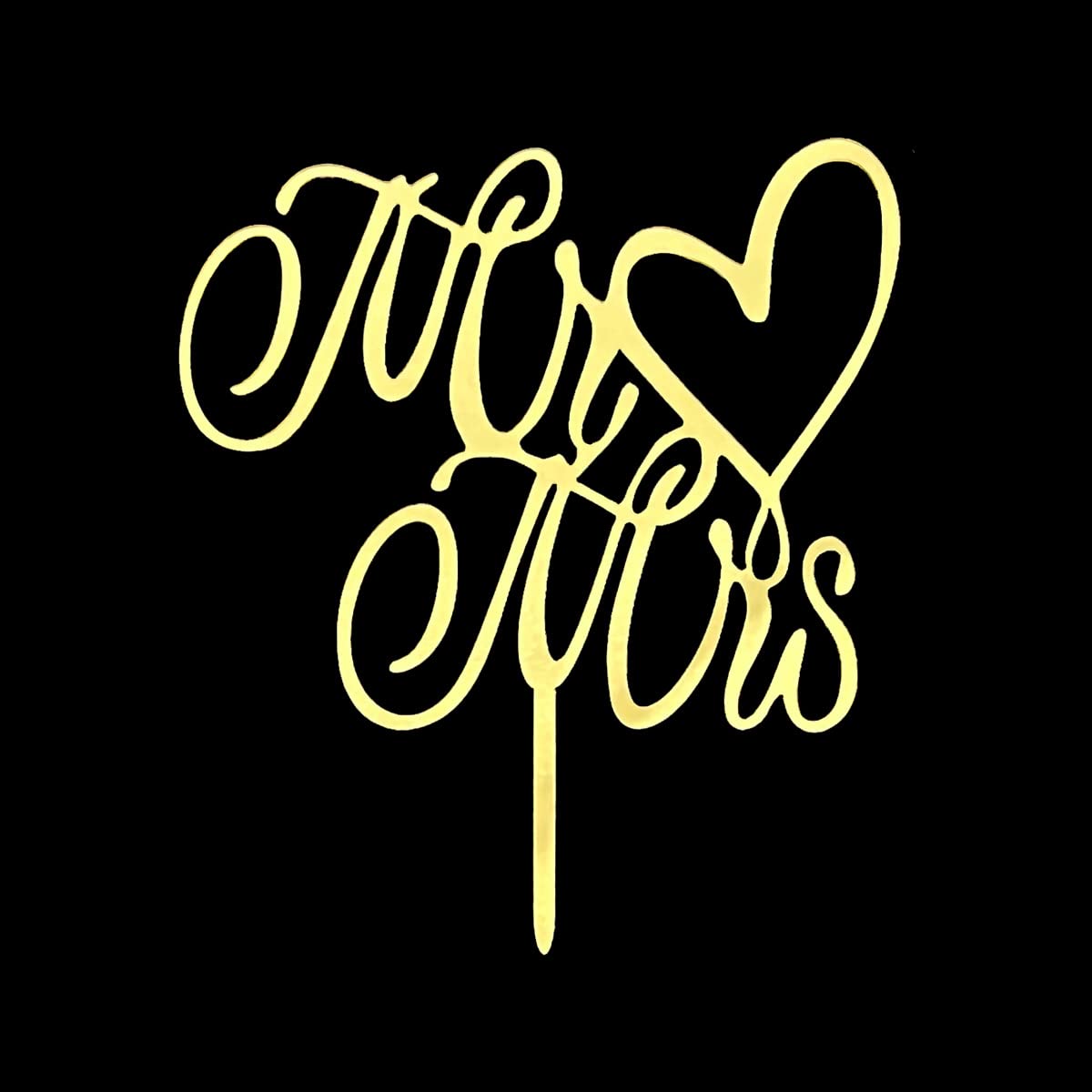 JIEEIN Mr and Mrs Cake Topper, Bride and Groom Sign Wedding, Engagement Party Decorations, Mirror Gold Acrylic