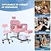 Seogwisam Pedicure Chair No Plumbing, 360° Swivel Hydraulic Reclining Pedicure Chair with Foot Spa & Adjustable Footrest, for Nail Tech, Spa (Pink)
