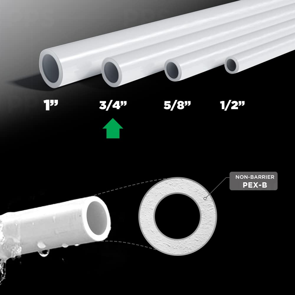 Pexflow Pex Tubing 3/4-Inch for Potable Water, White