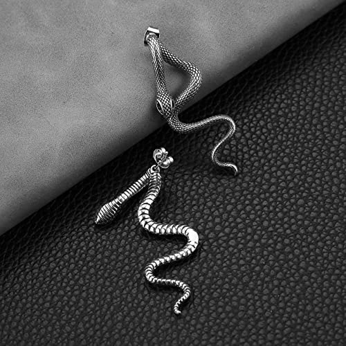 HZMAN Retro Snake Earrings for Women Stainless Steel Gothic Punk Snake Stud Earring Biker Party Jewelry Gift4