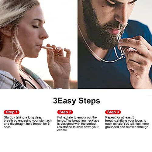 Stainless Steel Mindful Breathing Necklace, Anxiety Relief Items,Anxiety Necklace,The Shift Necklace For Anxiety, Stress, Panic Attack Relief Meditation Tools (B) #TOP1